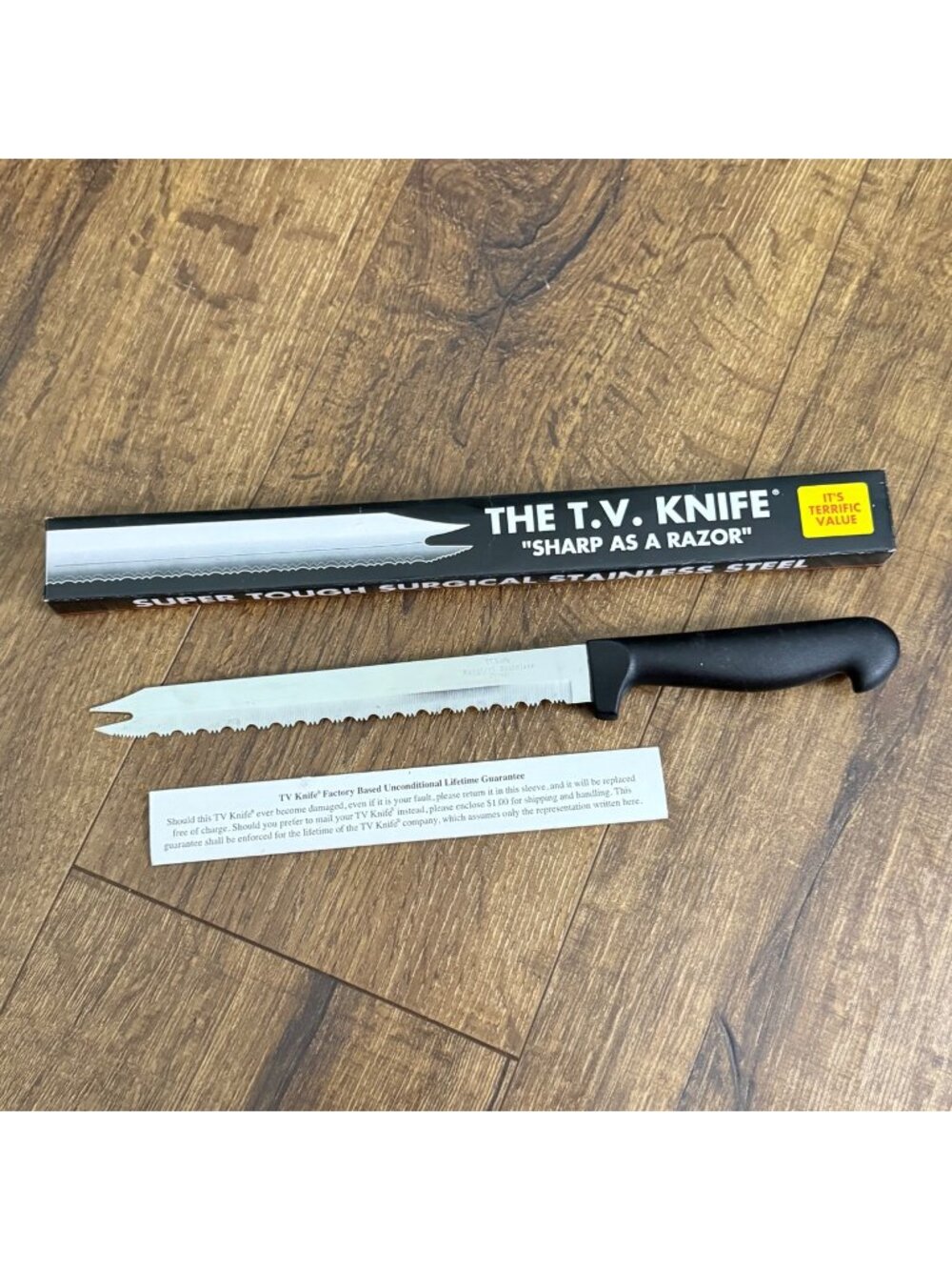 The TV Knife Sharp as a Razor Serrated Kitchen Knife New